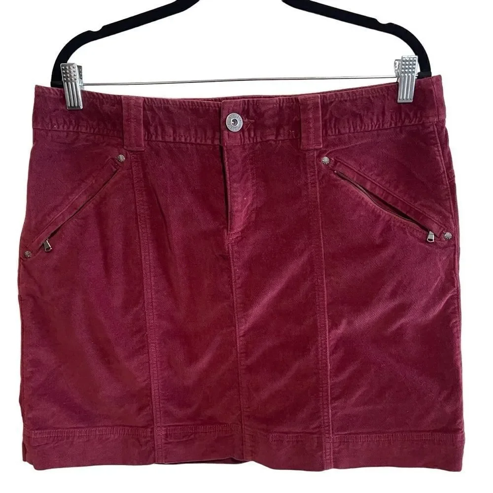 Athleta- Women’s Roseville Cherrywood Velvet Skirt, Size 14